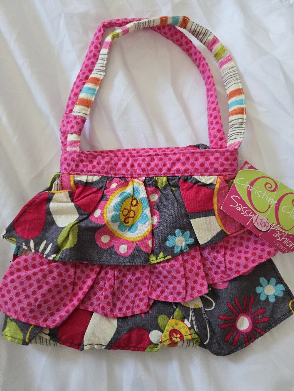 Christine Clarke Sassy Kidz Fashion Girls Ruffle Purse Handbag NWT